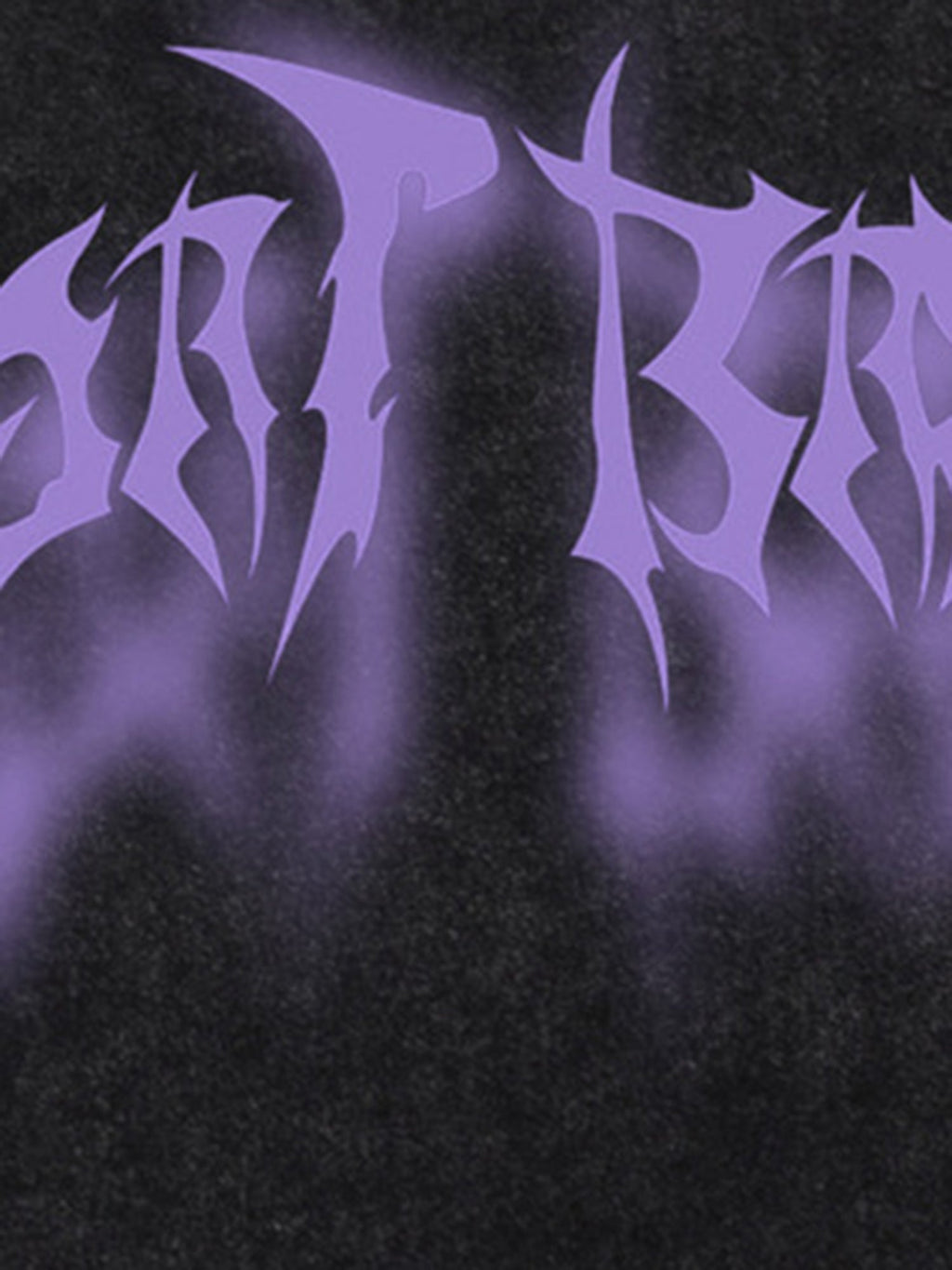 DISTRESSED BLACK TANK TOP WITH PURPLE GRAPHIC AND CHAIN - CARTOON PRINT SLEEVELESS