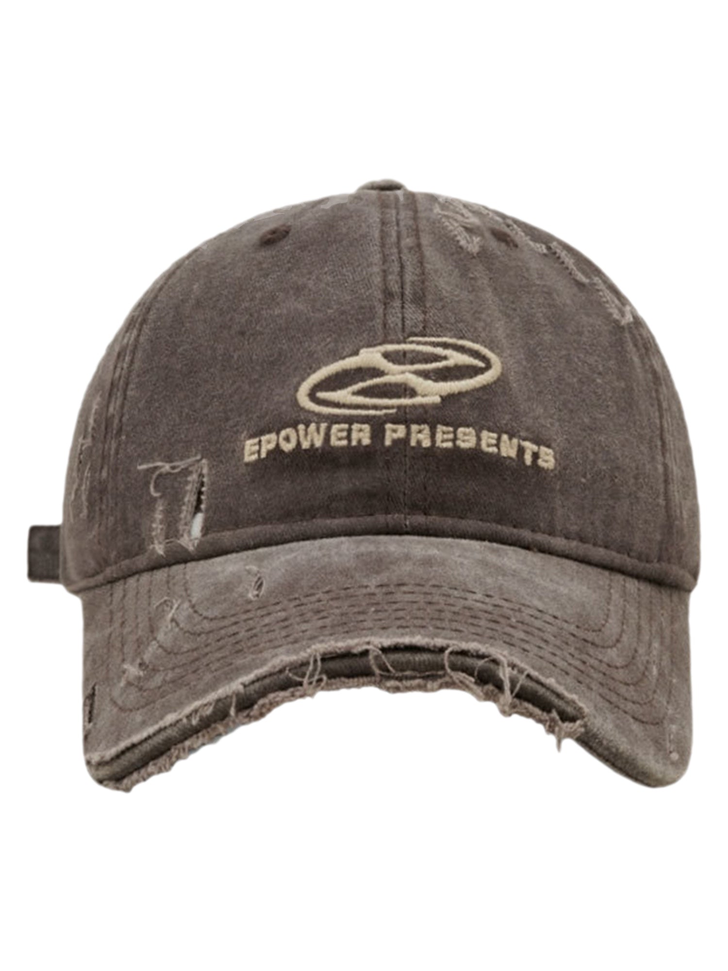 DISTRESSED BROWN BASEBALL CAP COOL CASUAL DENIM HAT