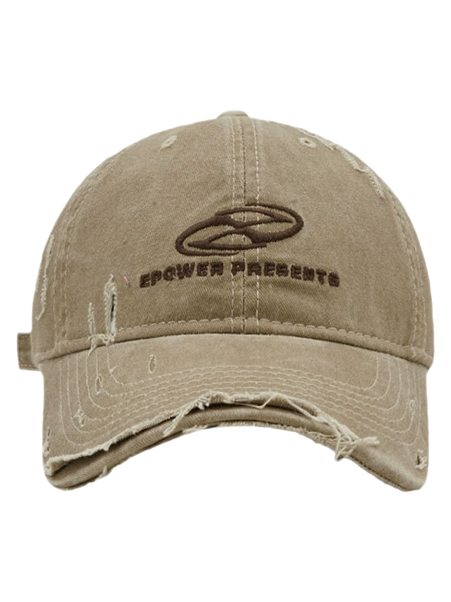 DISTRESSED BROWN BASEBALL CAP COOL CASUAL DENIM HAT