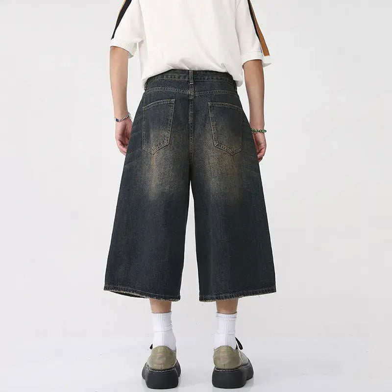 DISTRESSED DENIM CULOTTES SHORT ARMENA FOR EASY MOVEMENT AND STYLISH COMFORT