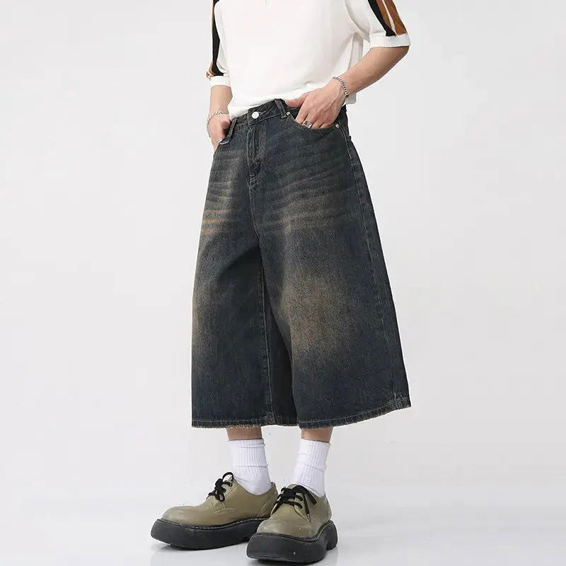 DISTRESSED DENIM CULOTTES SHORT ARMENA FOR EASY MOVEMENT AND STYLISH COMFORT