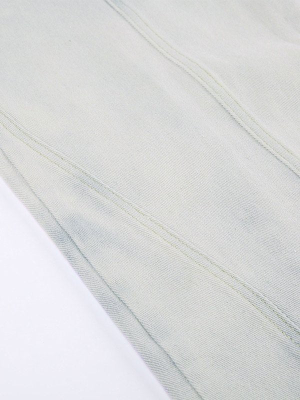 DISTRESSED DENIM MAXI SKIRT Y2K STYLE DENIM MERMAID MAXI