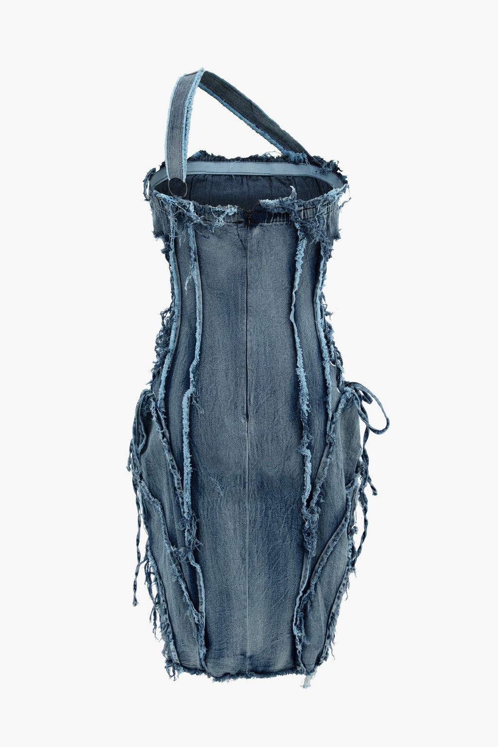 DISTRESSED DENIM MINI DRESS CASUAL FASHION ESSENTIAL
