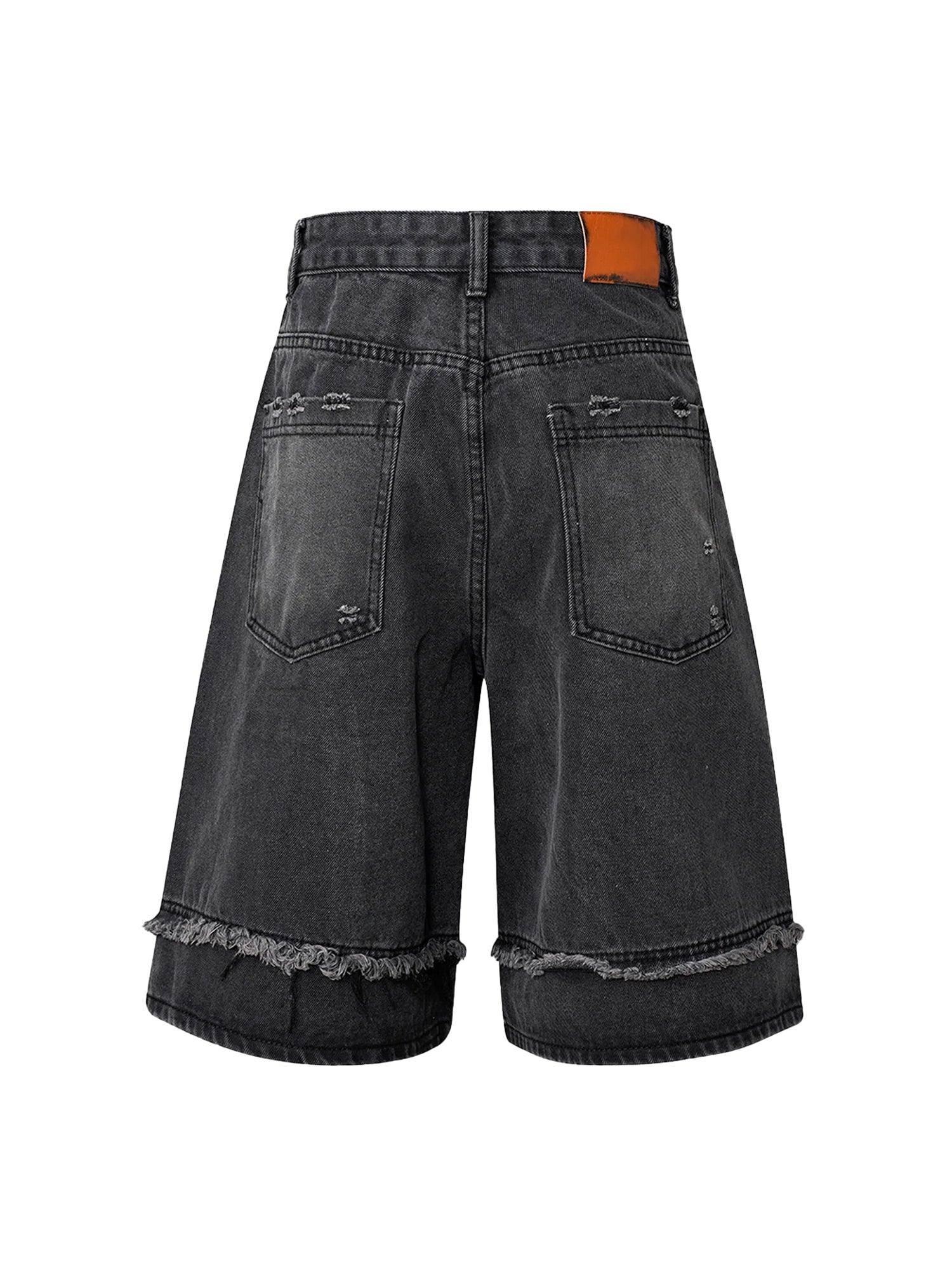 DISTRESSED DENIM SHORTS MID WAIST DENIM CASUAL STYLE