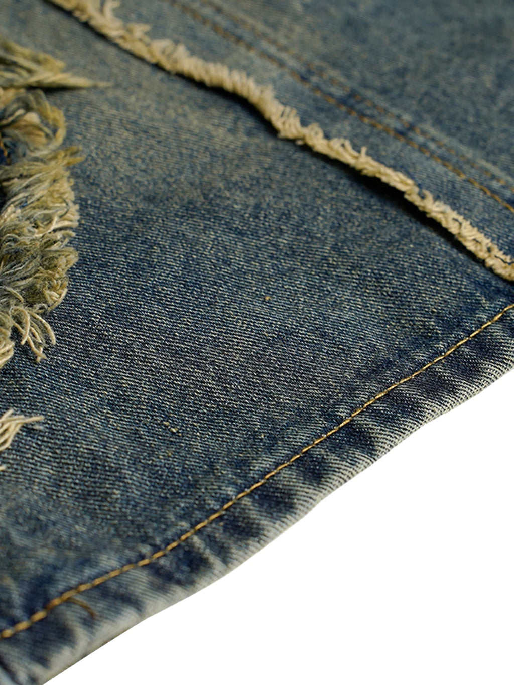 DISTRESSED DENIM SHORTS MID WAIST DENIM CASUAL STYLE