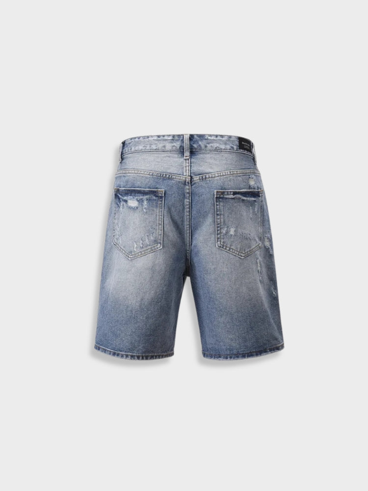 DISTRESSED DENIM SHORTS RIPPED DENIM STYLE FOR CASUAL WEAR