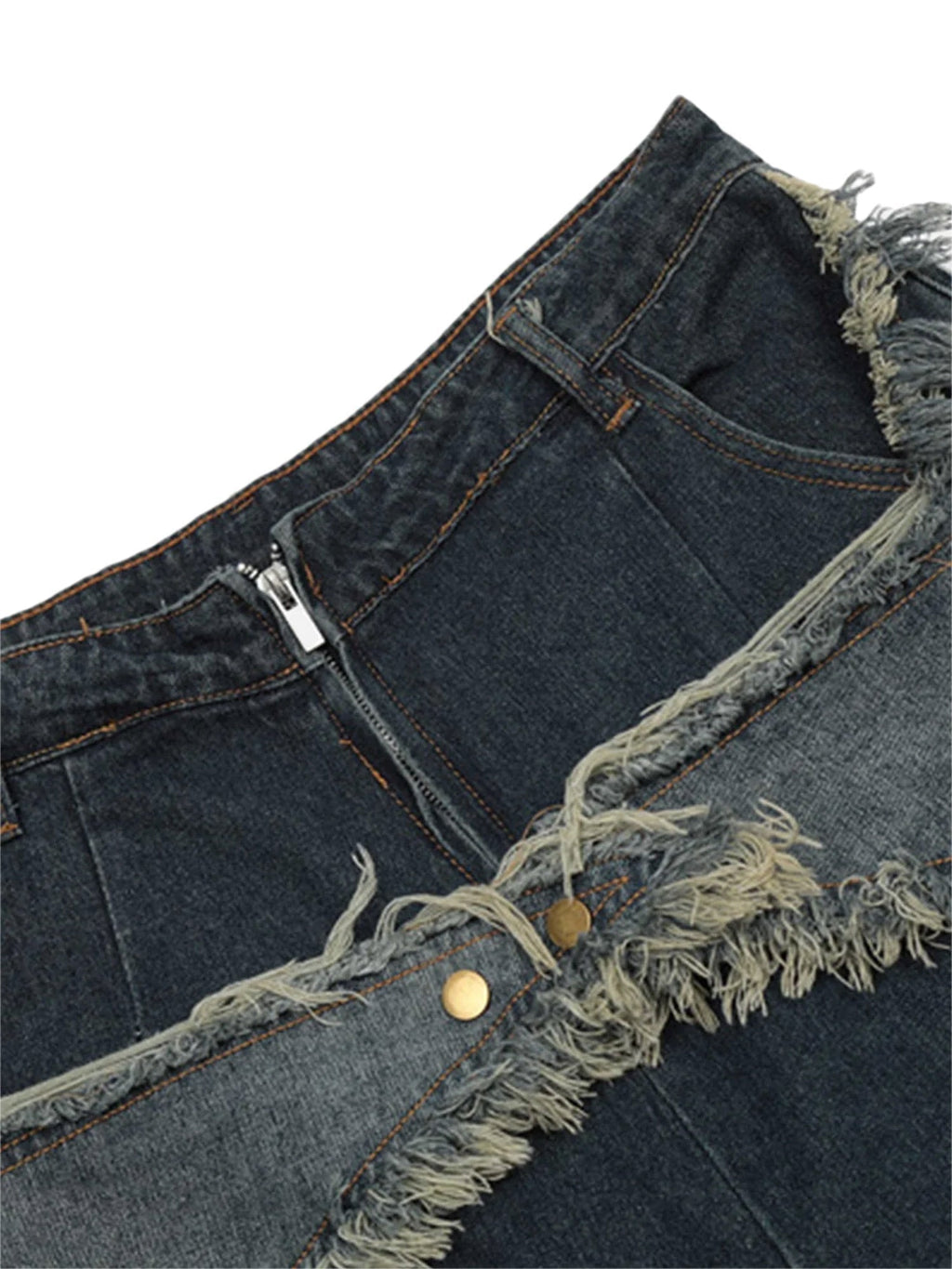 DISTRESSED DENIM SHORTS TRENDY MID WAIST CASUAL STYLE