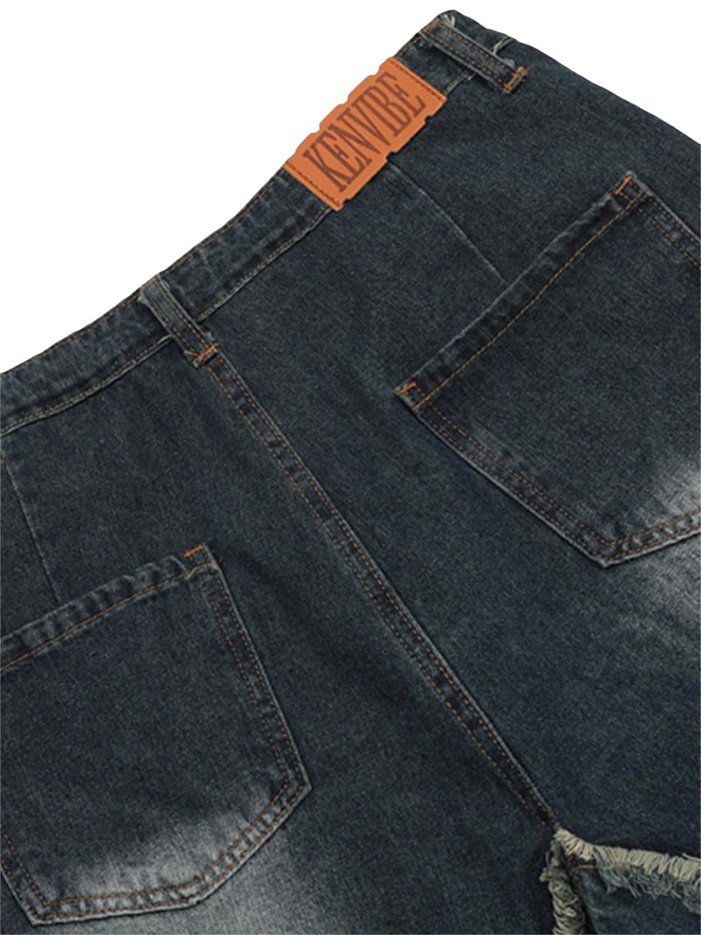 DISTRESSED DENIM SHORTS TRENDY MID WAIST CASUAL STYLE