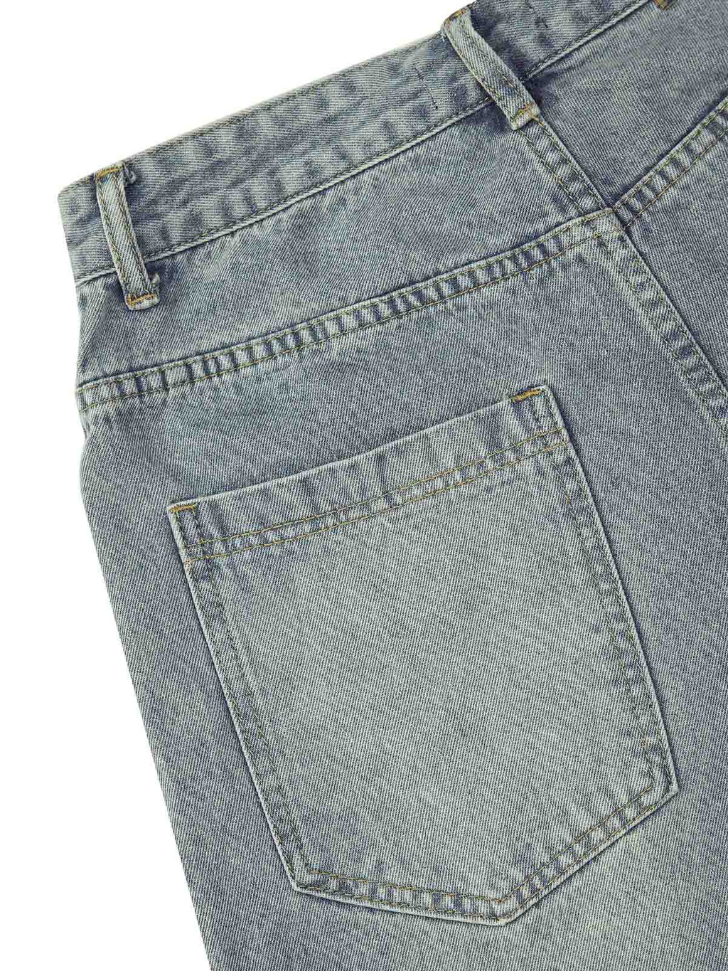 DISTRESSED DENIM SHORTS WITH EMBROIDERED DESIGN AND MID WAIST FIT