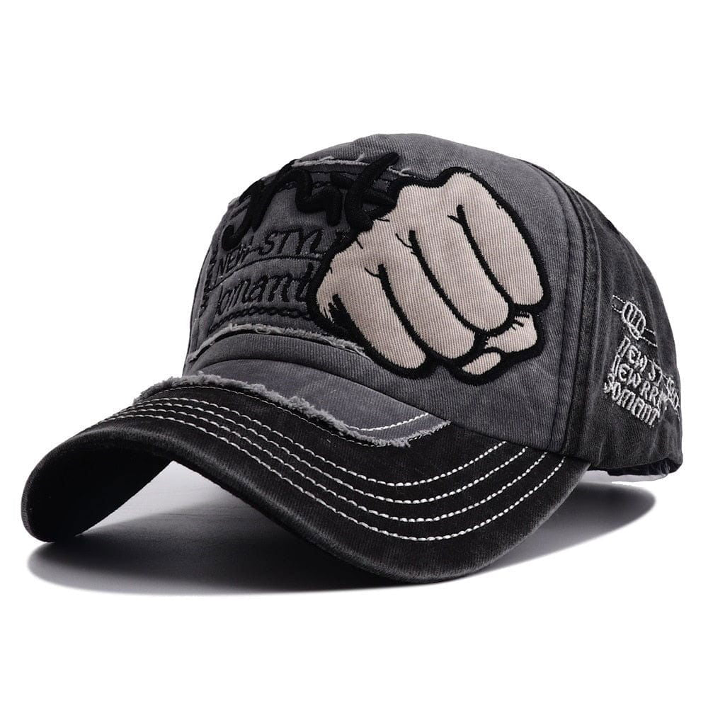 DISTRESSED GRAY BASEBALL CAP - VERSATILE WORKOUT CAP