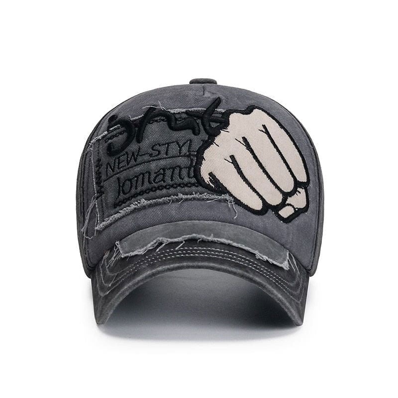 DISTRESSED GRAY BASEBALL CAP - VERSATILE WORKOUT CAP