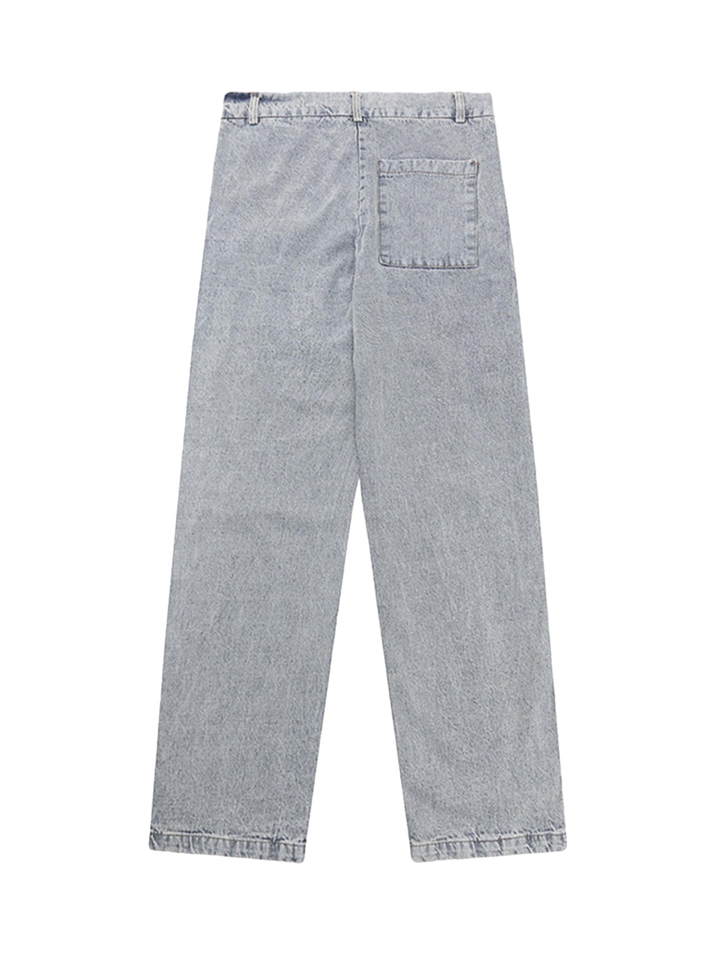 DISTRESSED LIGHT WASH STRAIGHT LEG JEANS WITH LACE-UP DETAILS