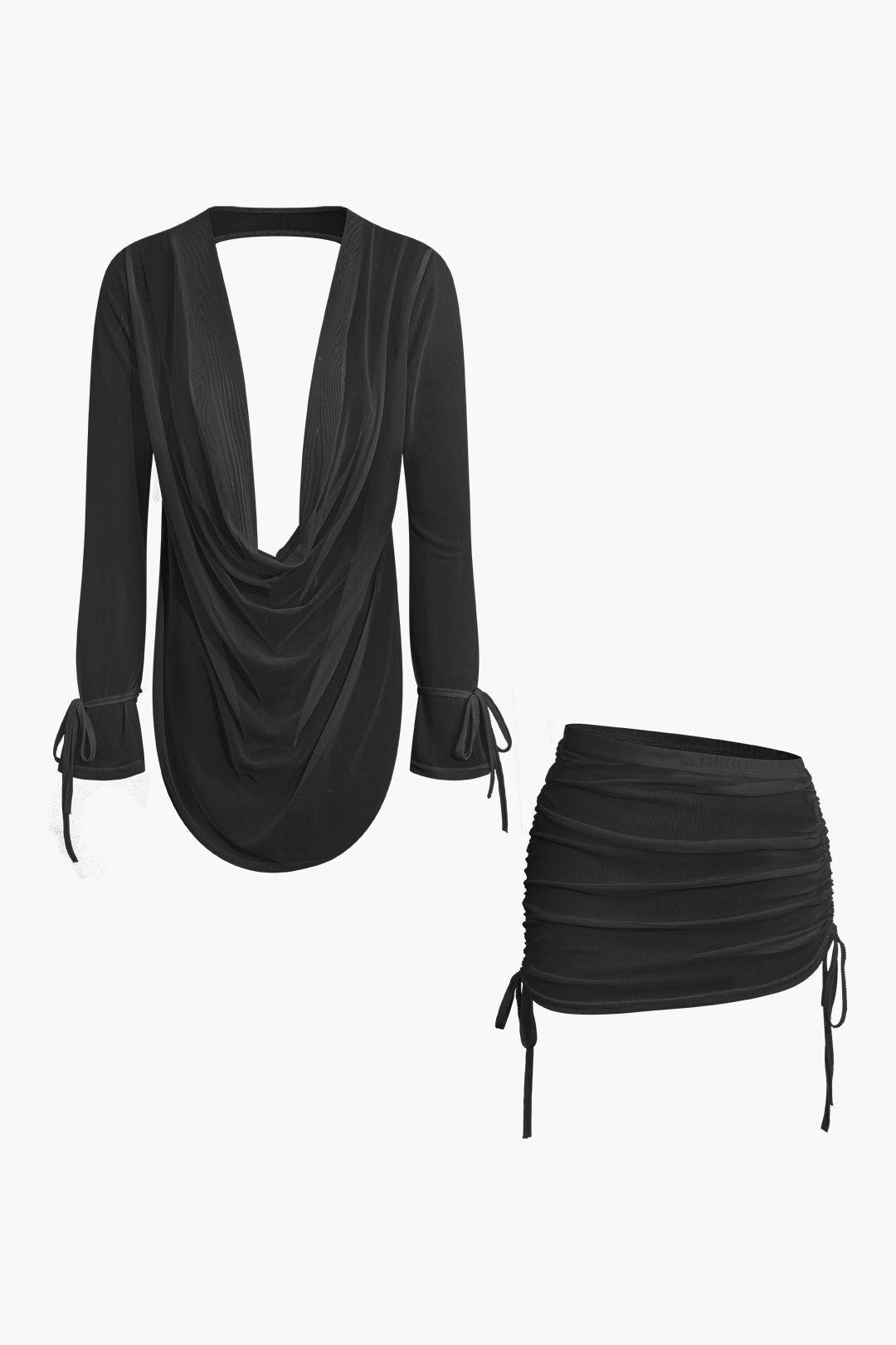 DRAPED TOP AND RUCHED SKIRT SET FOR SPECIAL OCCASION