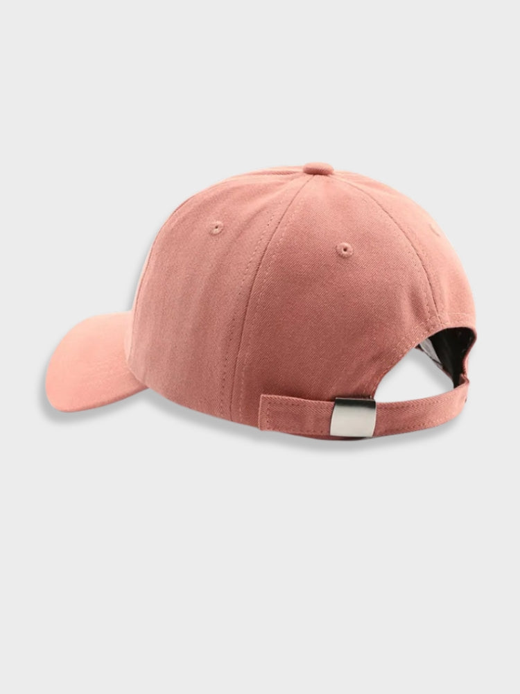 DUCK CAP WITH EMBROIDERED DUCK DESIGN - LUCK DUCK CAP IN SALMON COLOR