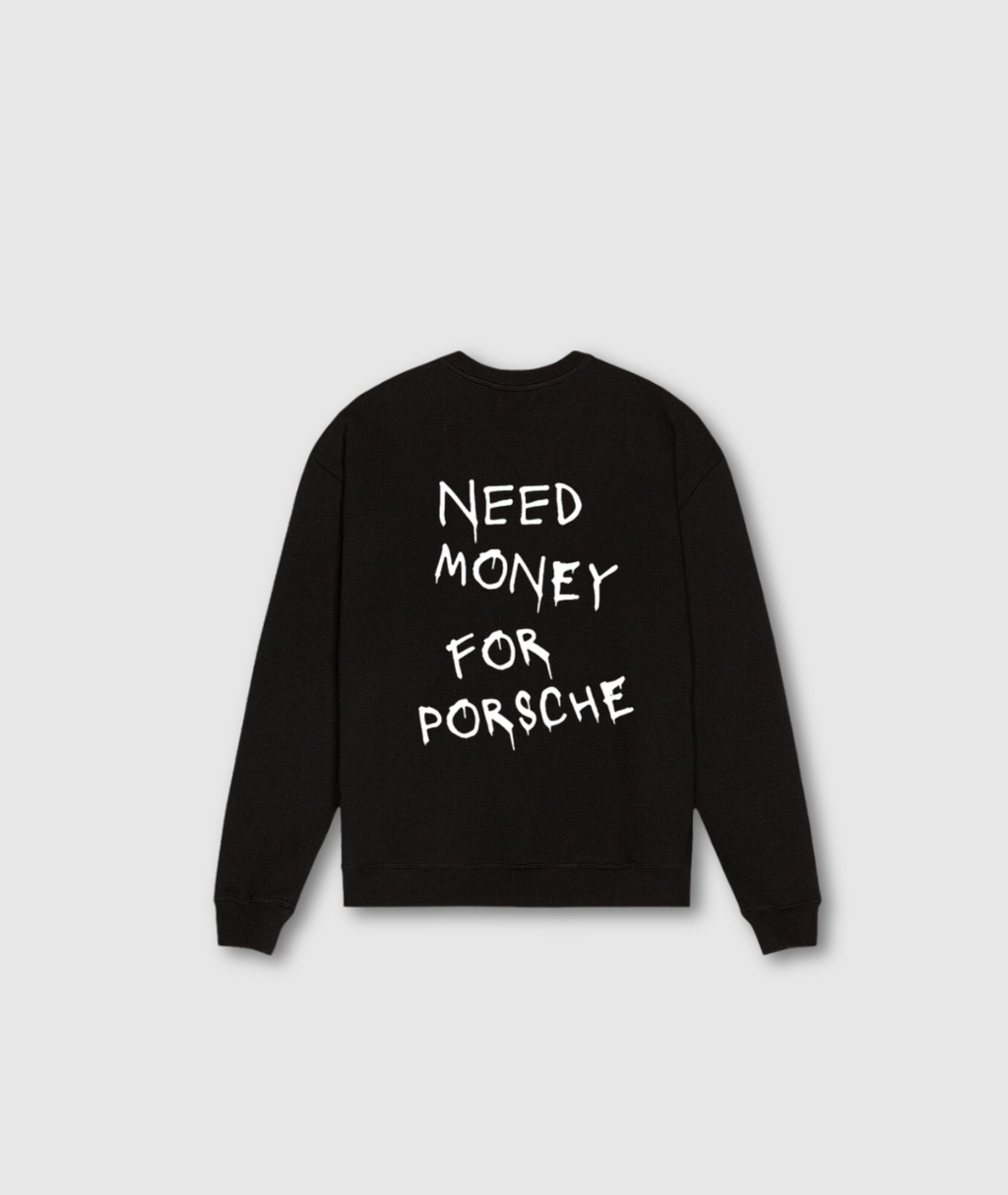 DURABLE SWEATER - BLACK SWEATSHIRT WITH WHITE TEXT