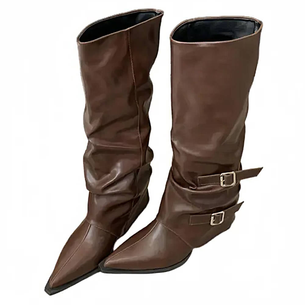 ELEGANT BROWN KNEE-HIGH BOOTS