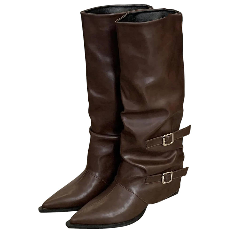 ELEGANT BROWN KNEE-HIGH BOOTS