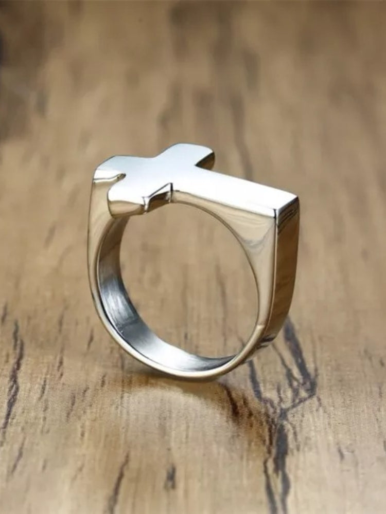 ELEGANT CROSS RING - SILVER CROSS RING FOR TIMELESS ELEGANCE