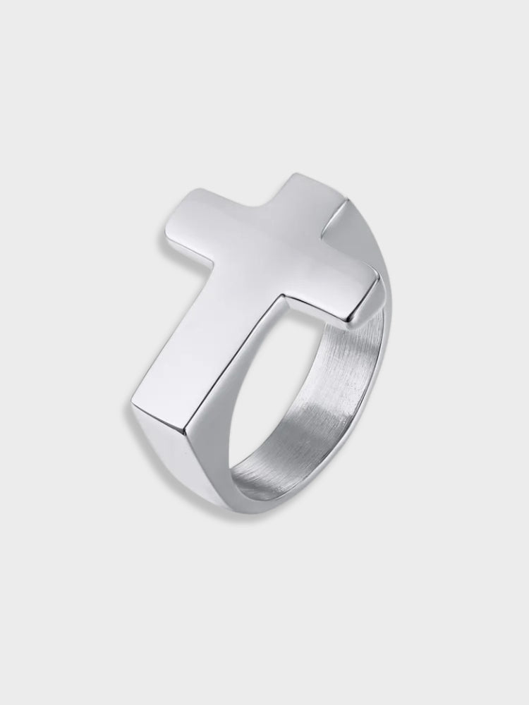 ELEGANT CROSS RING - SILVER CROSS RING FOR TIMELESS ELEGANCE