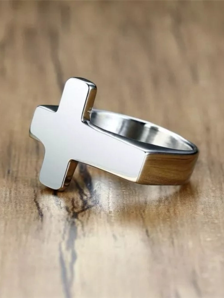 ELEGANT CROSS RING - SILVER CROSS RING FOR TIMELESS ELEGANCE