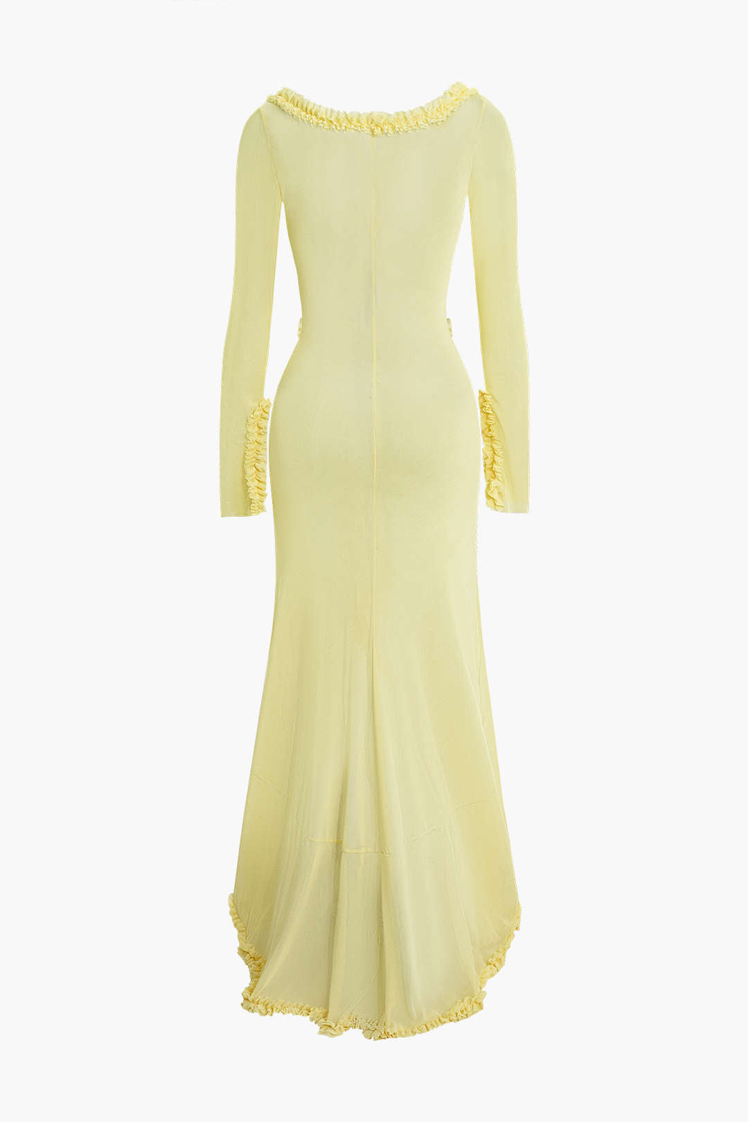 ELEGANT HOLIDAY DRESS WITH DIAMOND CUTOUT AND RUFFLED TRIM