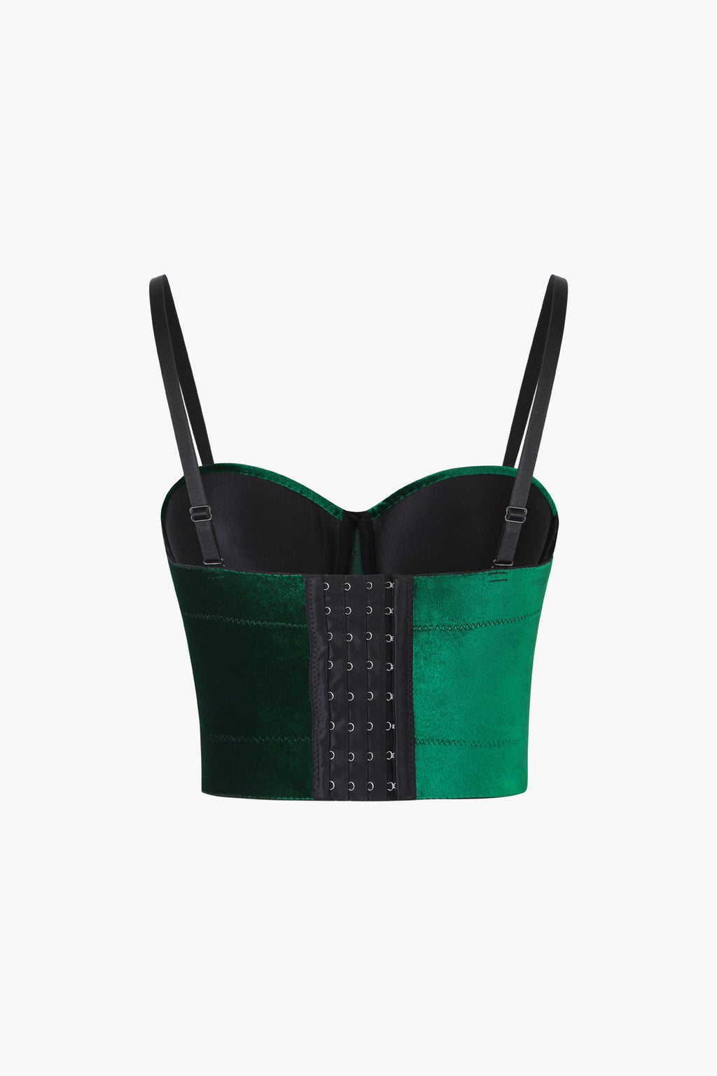 EMERALD GREEN VELVET BUSTIER TOP FOR SPECIAL OCCASIONS WITH STRETCHY COMFORT