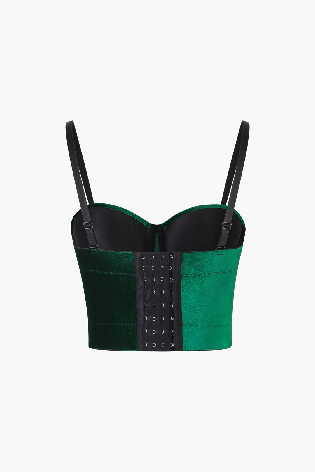 EMERALD GREEN VELVET BUSTIER TOP FOR SPECIAL OCCASIONS WITH STRETCHY COMFORT