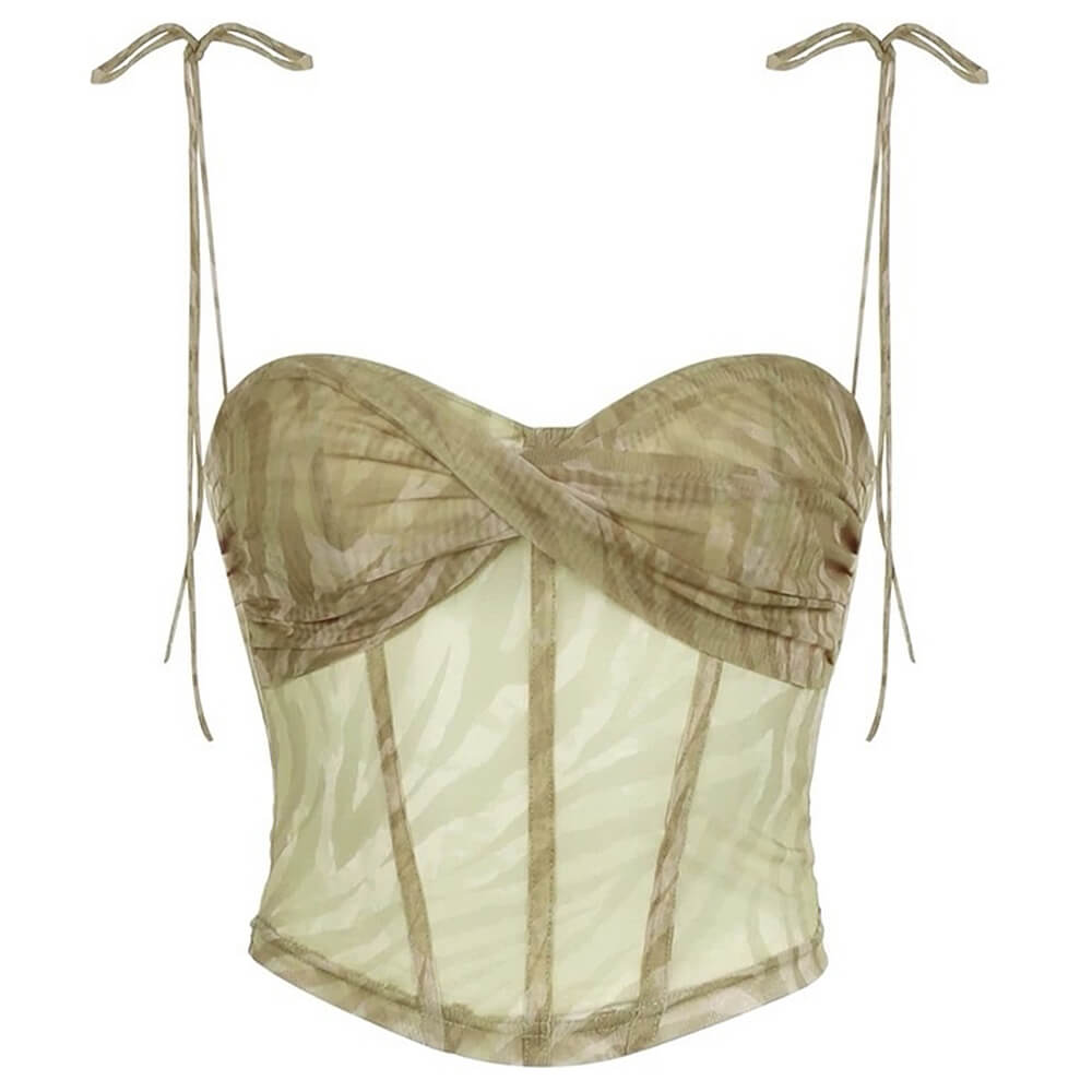 EMERALD SHEER MESH CORSET TOP