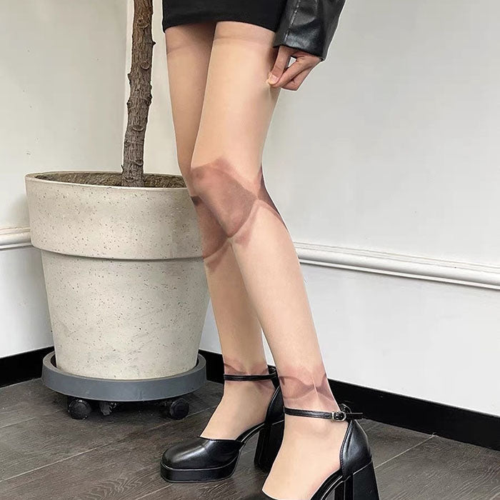 FACE DESIGN LEGGINGS DOLL SHEER TIGHTS