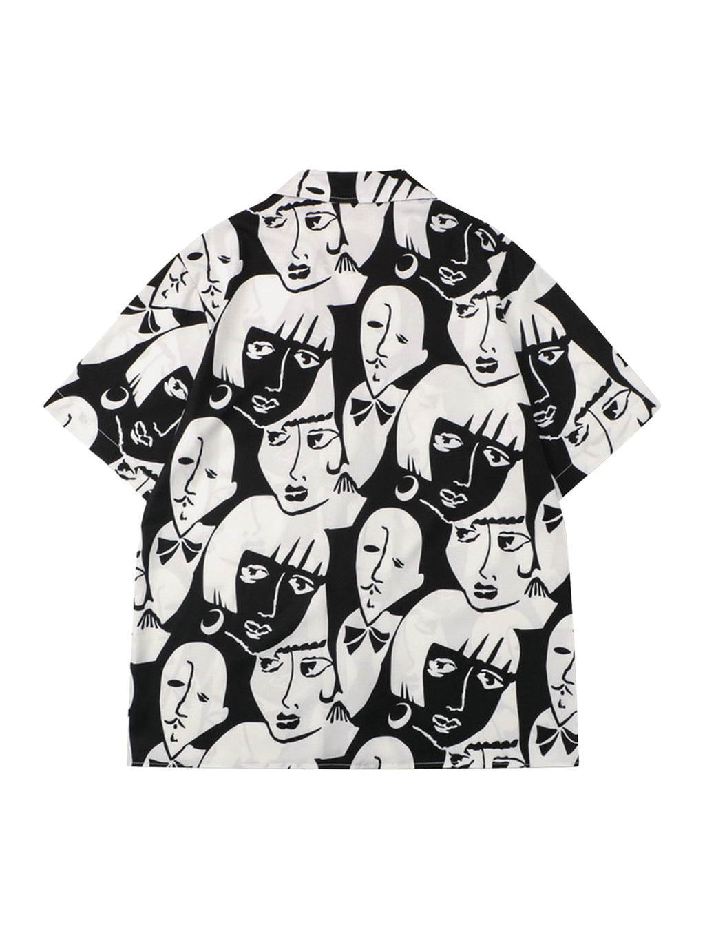 FACE-PATTERNED SHIRT AND SHORTS SET WITH BOLD PRINT DESIGN