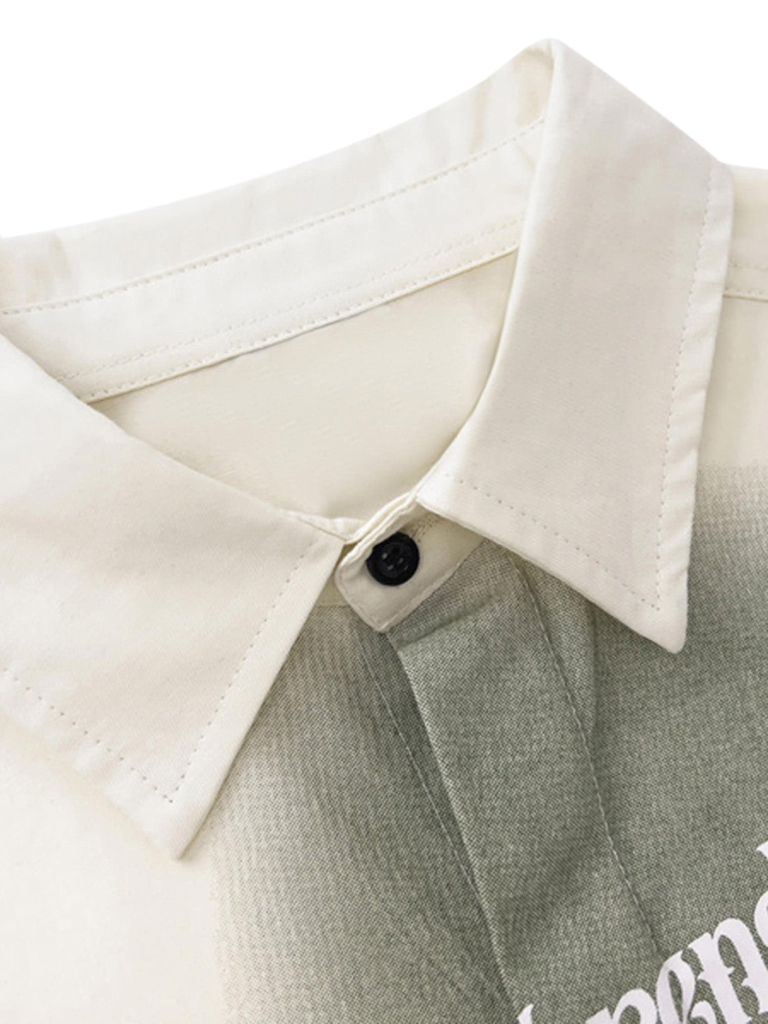 FADED GRAPHIC SHORT-SLEEVED SHIRT WITH LAPEL COLLAR IN TRENDY COTTON BLEND