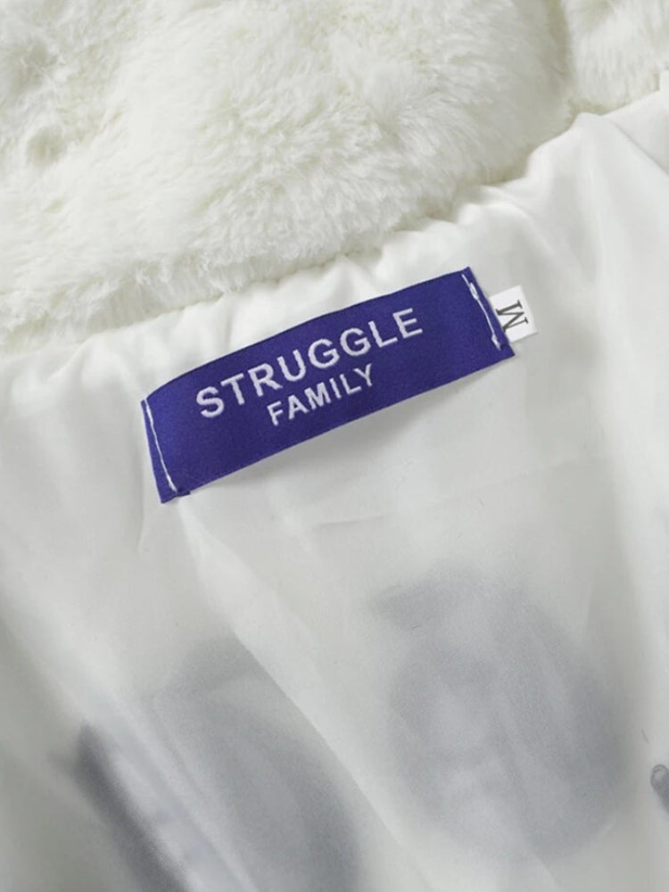 FAUX FUR JACKET WITH WHITE CROSS FOR WINTER ADVENTURES AND EVERYDAY WEAR