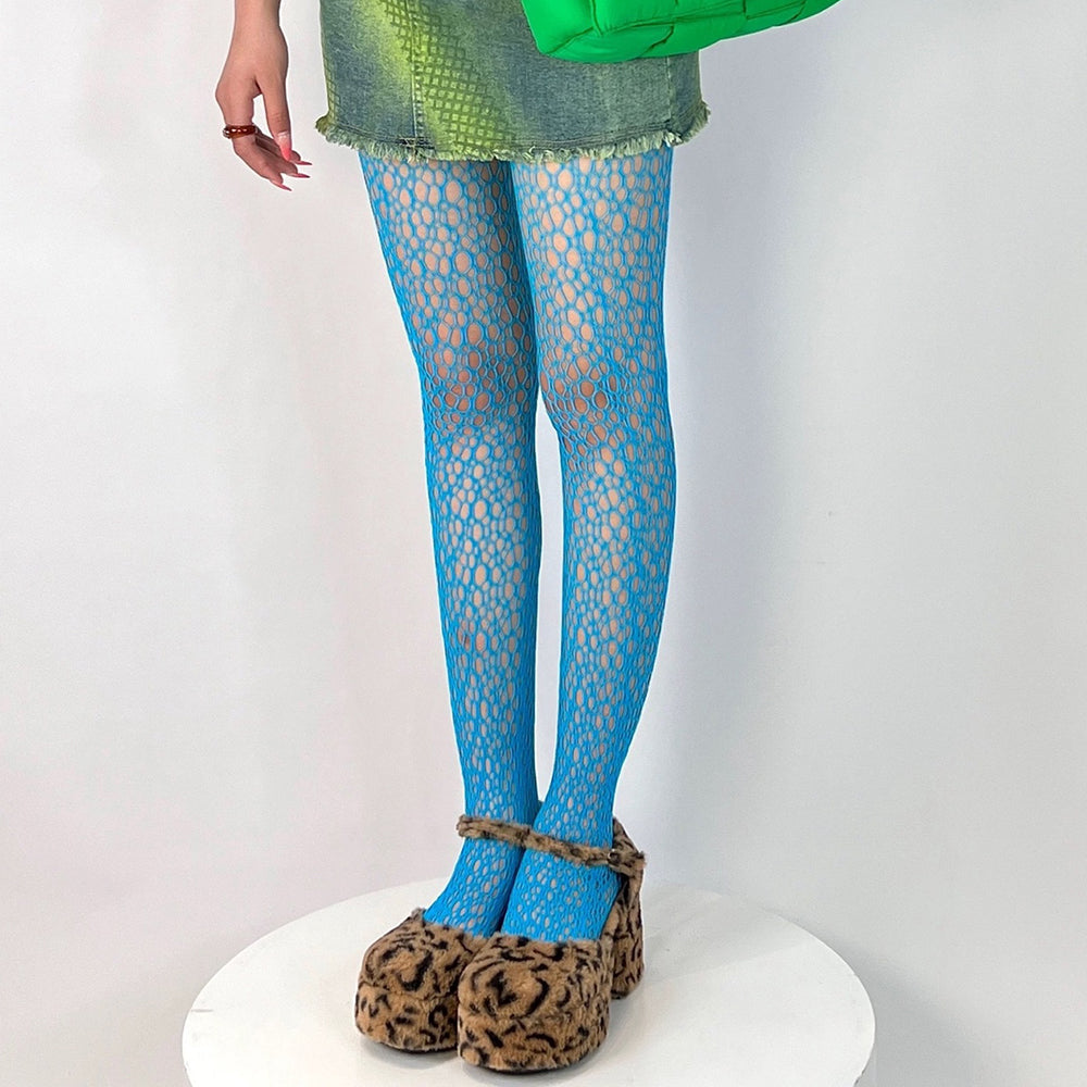 FISHNET STOCKINGS BURGUNDY DIVA AESTHETIC MESH TIGHTS FREE SIZE