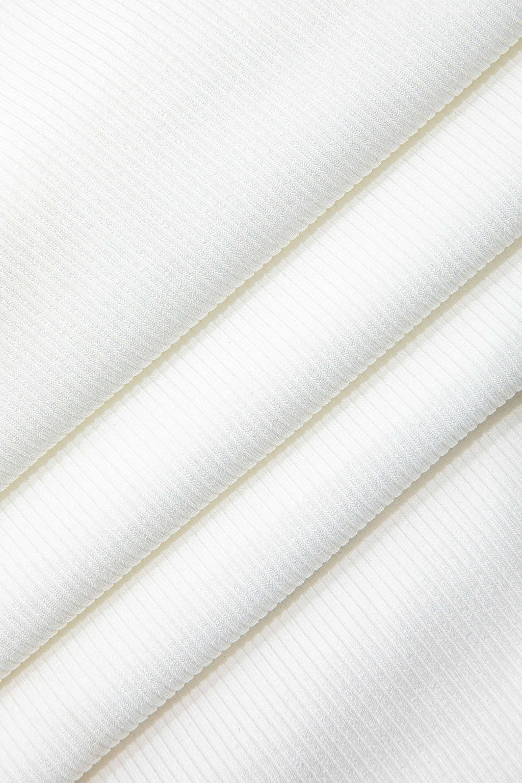 FITTED JERSEY RIBBED DRESS - WHITE FLOOR-LENGTH RIBBED DRESS