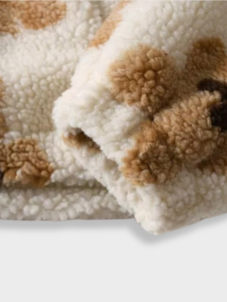 FLEECE HOODED JACKET COMFI BEAR TEDDY BEAR PRINT