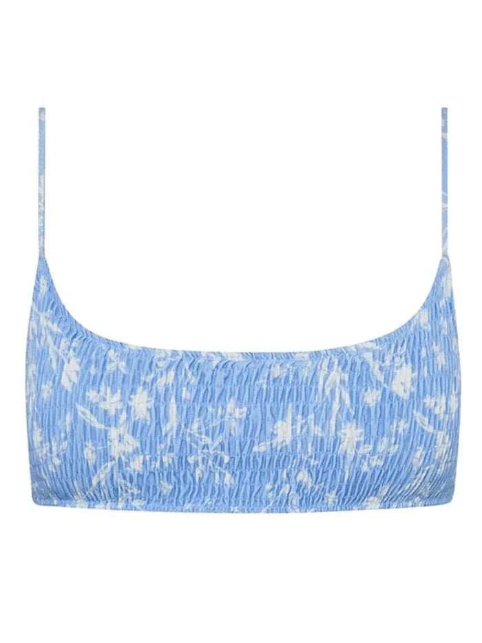 FLORAL BLISS TWO-PIECE SWIMSUIT WITH BLUE FLORAL DESIGN