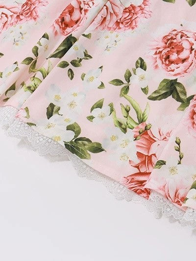 FLORAL CORSET DRESS IN SLIM FIT FRENCH FLORAL LACE-UP STYLE