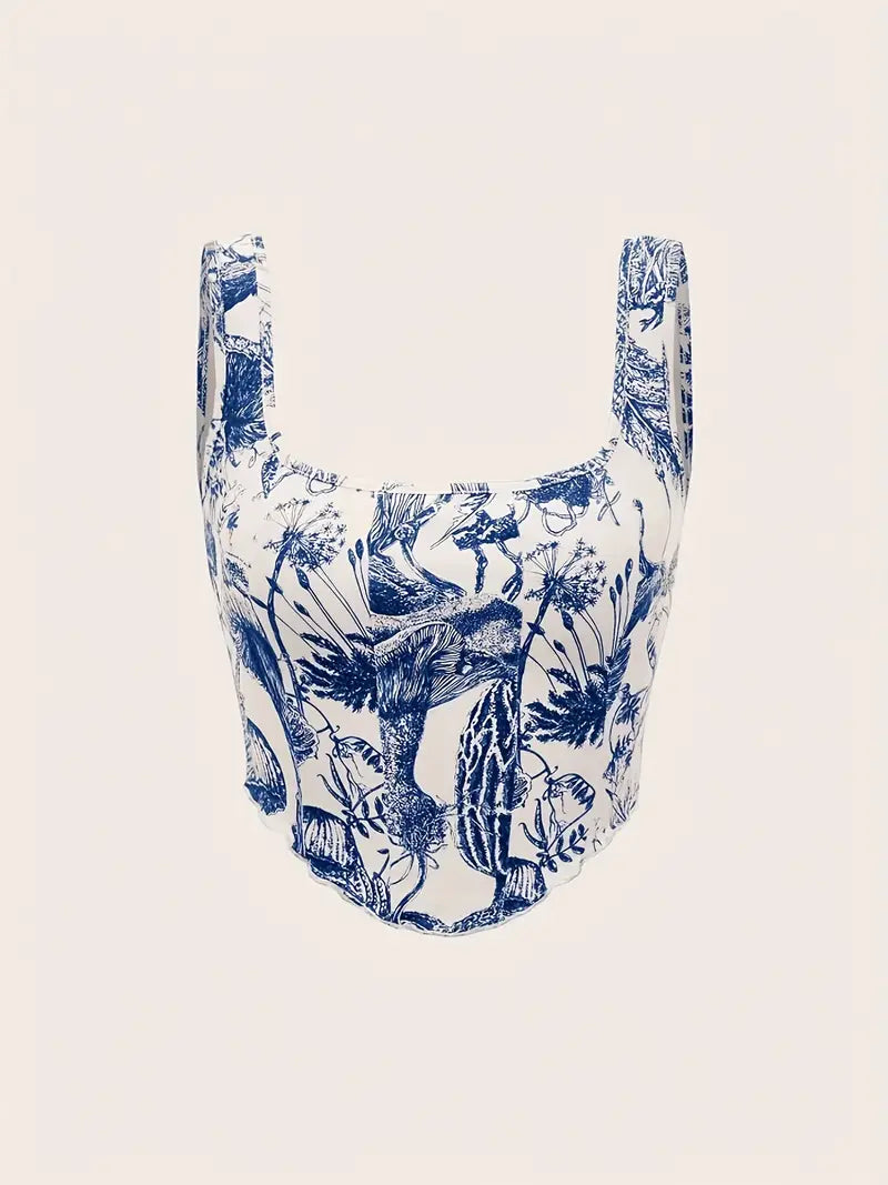 FLORAL CORSET TOP - VINTAGE-INSPIRED TANK FOR STREET STYLE