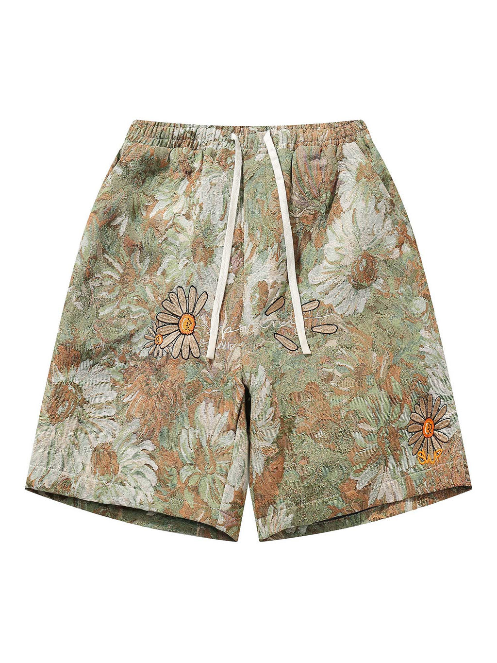 FLORAL PRINT DRAWSTRING SHORTS WITH MID WAIST DESIGN