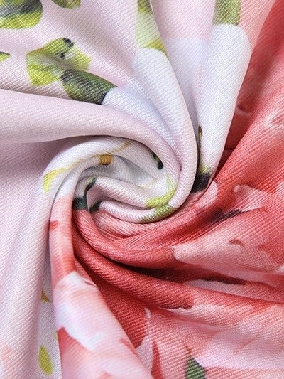 FLORAL PRINT MAXI DRESS WITH FRENCH FLORAL DESIGN