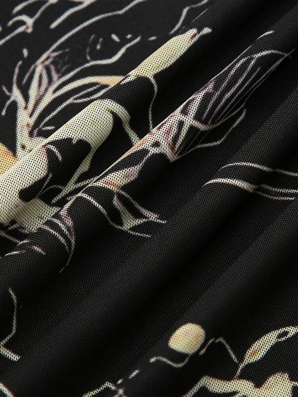 FLORAL PRINT MAXI SKIRT WITH LOW WAIST IN VINTAGE STYLES