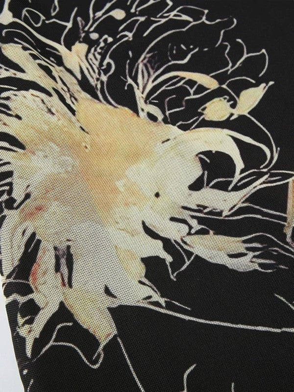 FLORAL PRINT MAXI SKIRT WITH LOW WAIST IN VINTAGE STYLES