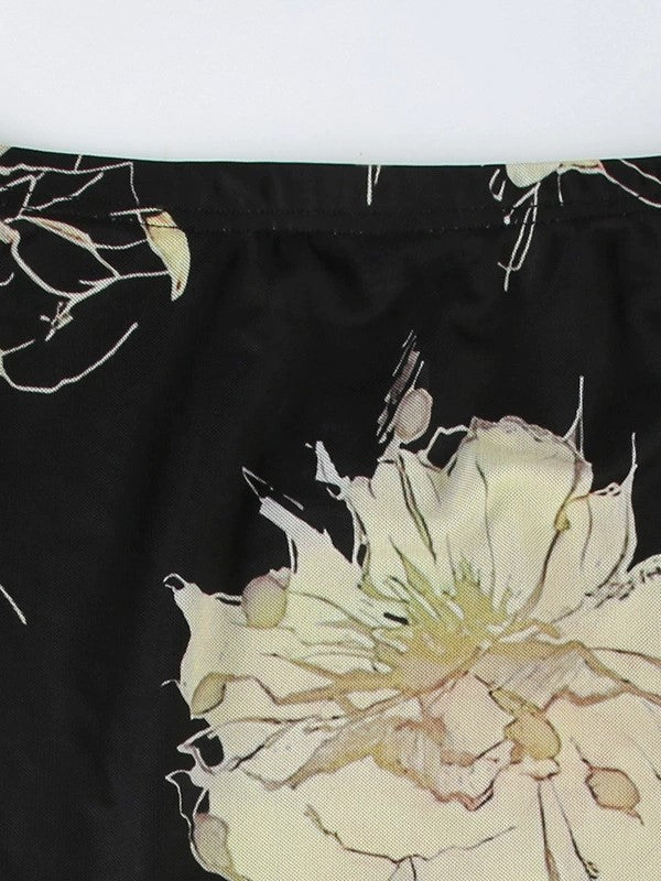 FLORAL PRINT MAXI SKIRT WITH LOW WAIST IN VINTAGE STYLES