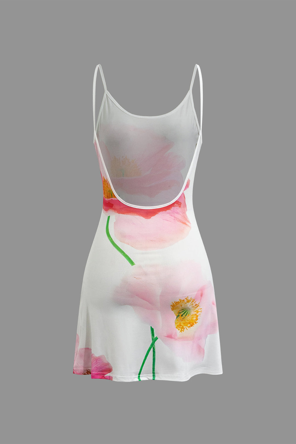 FLORAL PRINT SLIP DRESS IN STRETCHY MILK FIBER