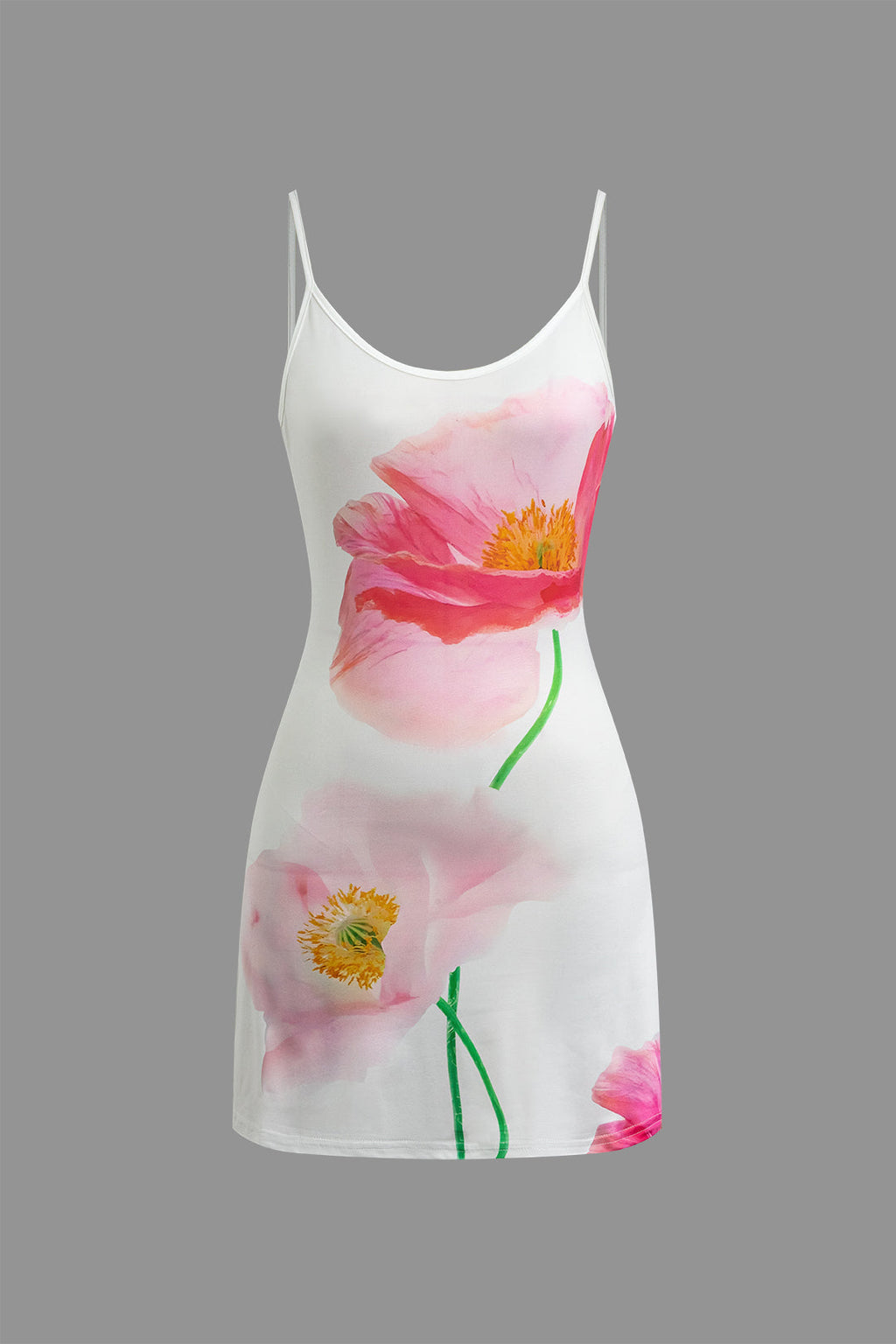 FLORAL PRINT SLIP DRESS IN STRETCHY MILK FIBER