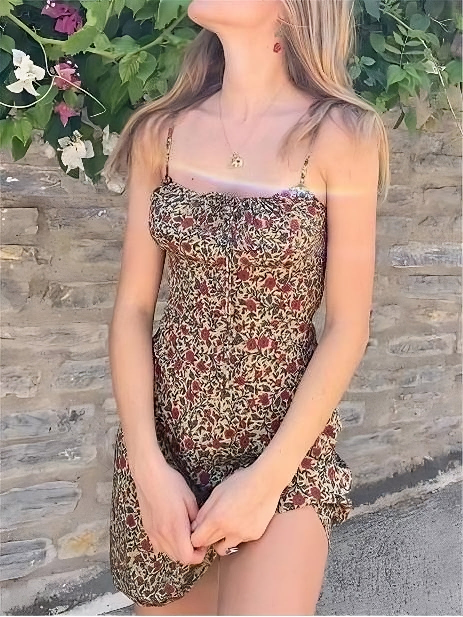 FLORAL PRINT SLIP MINI DRESS FOR EFFORTLESS STYLE