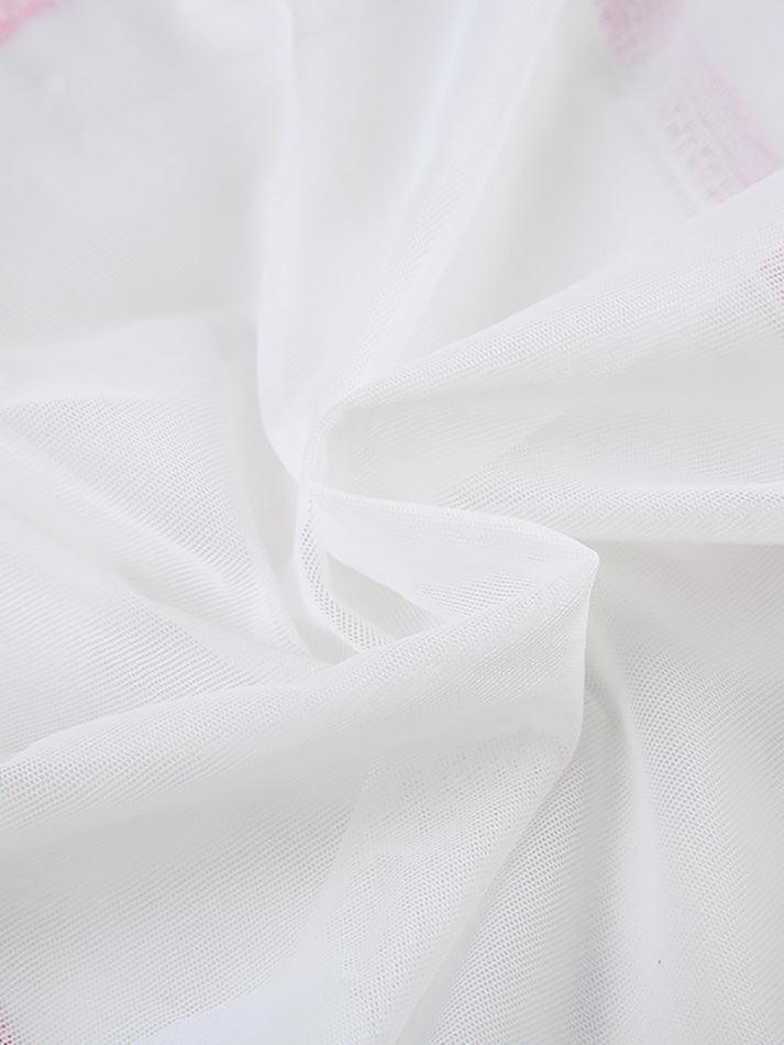 FLORAL RIBBON PATTERNED CORSET TOP CASUAL SLIM FIT