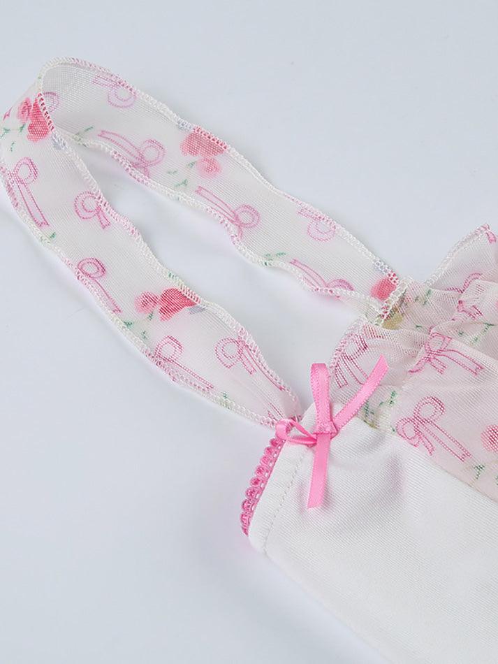 FLORAL RIBBON PATTERNED CORSET TOP CASUAL SLIM FIT