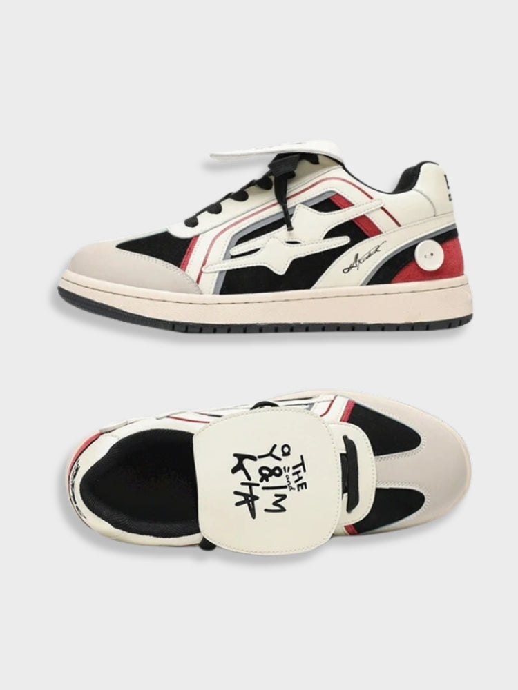 FOAM JOGGERS BLACK WHITE RED SNEAKERS FOR ACTIVE LIFESTYLE