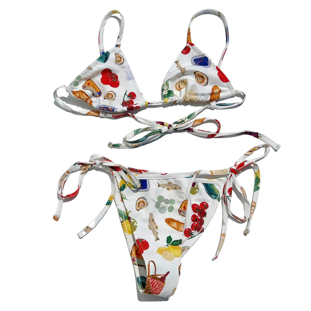 FOOD PRINT TWO-PIECE BIKINI PROVENCAL-INSPIRED BIKINI 91-96CM